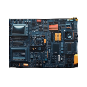Tech-Inspired Accessory Pouch, Unique Gadget Organizer, Stylish Tech Case, Perfect Gift for Geeks, Electronics Storage