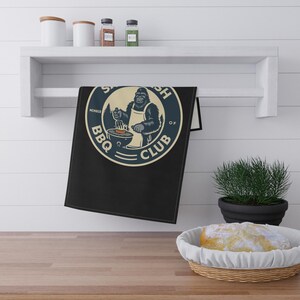 Sasquatch BBQ Club Tea Towels, Perfect for Grilling Lovers, Kitchen Decor, Unique Gift, Father&#39;s Day, BBQ Parties