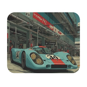 Retro Racing Mouse Pad - Perfect Gift for Car Enthusiasts, Office Decor, Gaming, Desktop Accessories, Auto-Themed Workspaces