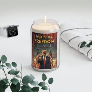 Smells Like Freedom Scented Candle | Patriotic Home Decor, Gift for Veterans, Independence Day, Relaxation, Motivational Decor