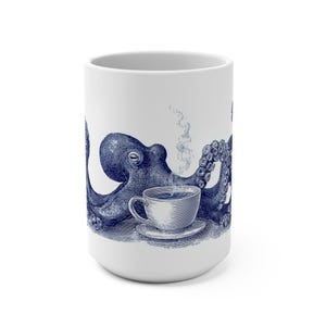 Ocean-Inspired Octopus Mug, Nautical Coffee Cup, Sea Creature Gift, Marine Animal Kitchen Decor, Unique Tea Mug