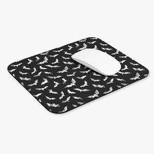 Batty Halloween Mouse Pad, Spooky Decor, Office Gifts, Gaming Accessories, Bat-Themed Desk Mat