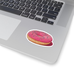 Bunter Donut Aufkleber, niedlicher Laptop Aufkleber, lustiges Geschenk für Feinschmecker, Dessert-Liebhaber-Dekor, süßes Partygeschenk
