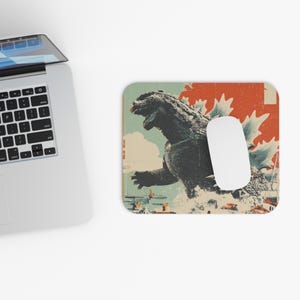 Retro Godzilla Mouse Pad | Gaming Accessories, Office Decor, Desk Accessories, Gifts for Monster Lovers, Unique Mousepad