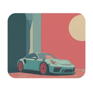 Retro Car Mouse Pad - Fun Office Desk Accessories, Gamer Gear, Gift for Car Lovers, Home Office Decor, Gaming Setup