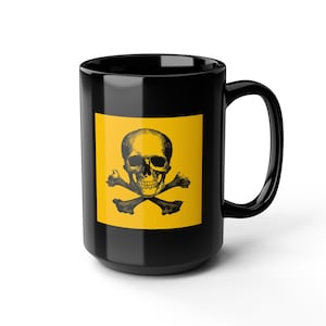 Edgy Skull Mug - 15oz Coffee Cup, Unique Gift, Halloween Decor, Gothic Style, Perfect for Halloween and Everyday Use