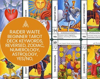 Beginner Tarot Deck: Rider-Waite-Smith Keywords, Classic Size Answers, Numerology, Astrology, Yes/No Cards Arikkel
