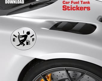 Funny Car Fuel Tank Decal SVG Bundle: Petrol & Electric (Digital Download)