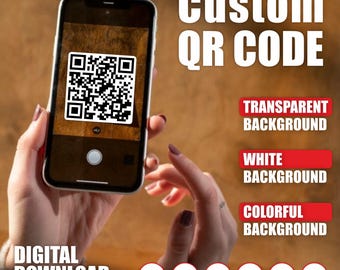 Custom QR Code: Personalized Business Cards & Stickers (Digital Download)