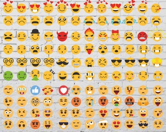 132 Funny Emoji Stickers SVG Pack: Emoji Bundle (Digital Download)