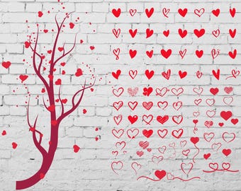 Heart Doodle SVG Bundle: Clipart, Logo, Sticker (Digital Download)