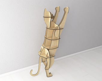 Laser Cut Cat Book Nook Shelf: DIY Decorative Stand (Digital Cut Files)