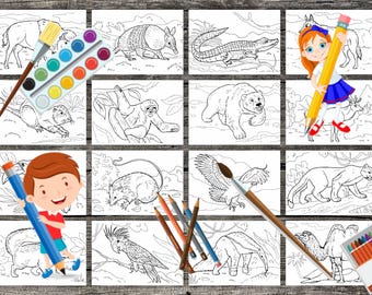 Animal Coloring Book: 16 Whimsical Designs for Kids (PDF)