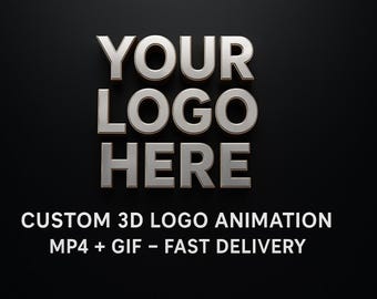 Custom 3D Logo Animation Bundle: MP4, GIF, Green Screen, Your Brand Shine, Intro, Outro