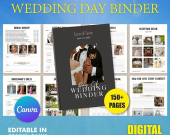 Ultimate DIY Wedding Organizer: Editable Canva Template, Organize Your Big Day,  Instant Printable PDF