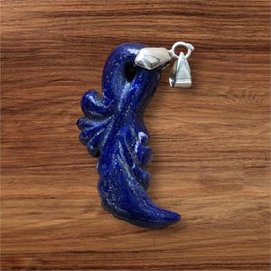 Handmade Lapis Lazuli Leaf shape  Pendant | Deep Blue Crystal Love Amulet | Healing, Romance & Spiritual Energy Pendant From Afghanistan.
