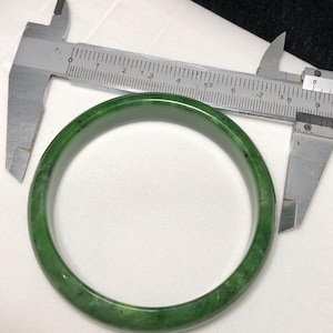 Hand-Carved Nephrite Jade Bangle | Natural Green Stone Bracelet | Healing Crystal Jewelry| From Pakistan