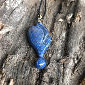 Handmade Lapis Lazuli Floral Pendant | Lajward Flower shape Necklace | Artisan Gemstone Jewelry from Afghanistan