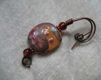Closure for Your Knits Black and Tan Copper Scarf Pin Crochets and Weaves Shawl Pin Sweater Pin Hat Pin