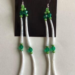 Native beaded Dentalium earrings: (choose)