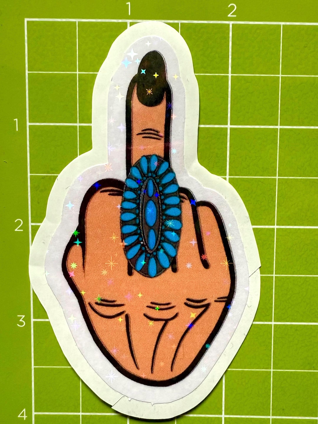 Middle Finger Sticker/holographic Laminated Sheet: (2 1/2 Inches) - Etsy