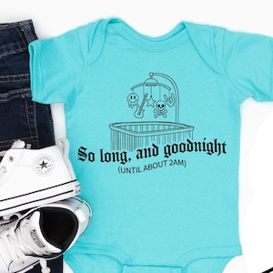 So Long and Goodnight Baby Bodysuit – Elder Emo Baby Shower Gift, Alternative Lyrics Newborn Outfit, Punk Rock Baby Clothes