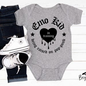 Emo Kid in Training Baby Bodysuit: Alt Parent Funny Infant Outfit