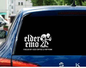 Elder Emo Car Decal – Funny Millennial Pop Punk Sticker