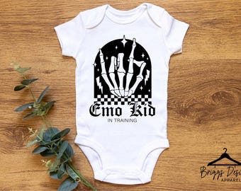 Emo Kid in Training Baby Bodysuit - Alt Parent Funny Infant Outfit