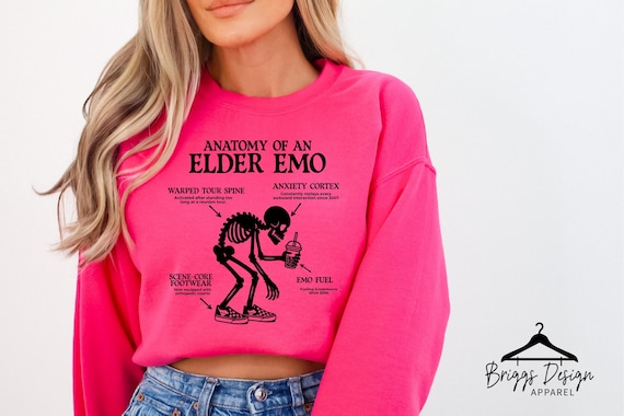 Anatomy of an Elder Emo Sweatshirt | Funny Millennial Graphic Tee