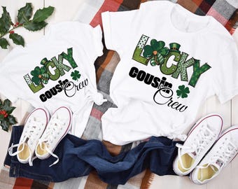 St. Patrick's Day Cousin Shirts, Lucky Cousin Crew Tee, Shamrock Kid's, Cute Cousin Shirt, Lucky Cousin Crew T-Shirt for St. Patrick's Day
