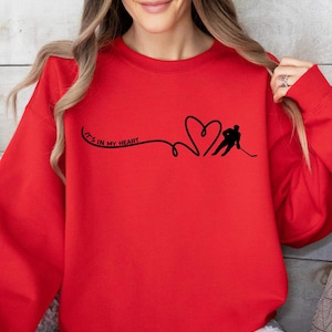 Love Hockey sweatshirt, Hockey Lover Gift, Christmas hockey hoodie gift for hocket family, hockey mom sweatshirt, hockey girlfriend hoodie