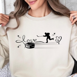Love Hockey sweatshirt, Hockey Lover Gift for Hockey Player sweatshirt, Coach Gift for Dad Hockey Mom sweatshirt, Funny Hockey, ski Hoodie