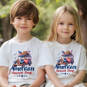 American Cousin Crew t-shirt, fourth of July crew shirt kids toddler, 4th of July shirt, Independence day patriotic family matching shirt