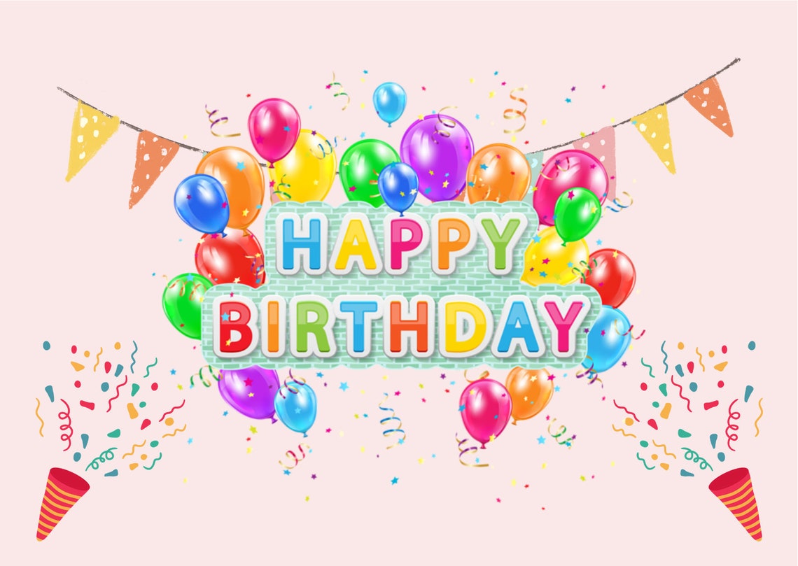 Digital and Printable Birthday Greeting Cards Set of 5 - Etsy
