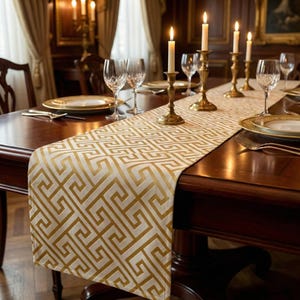 Tischläufer Hochzeit, Tischläufer,Hochzeitstischläufer,Samt Tischläufer,Griechischer Schlüssel Muster,Lange Tischläufer,Hochzeitstischläufer, 23 Verschiedene Farben