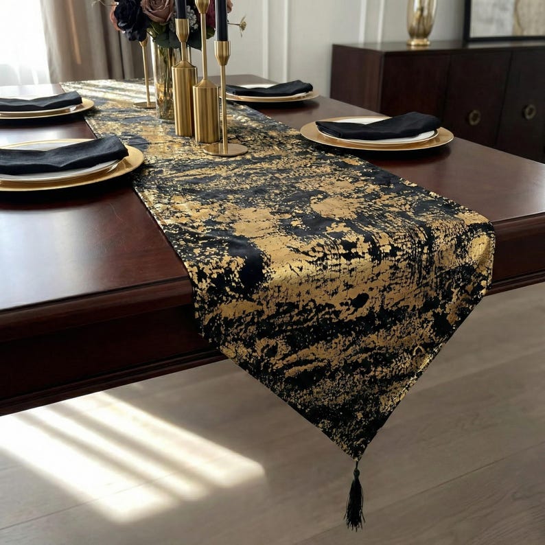 Custom Table Runner, Velvet Textured Table Runner, Modern Table Runner, Runner Rug, Handmade Gift, Holiday Table Runner, 13 Different Colors image 2