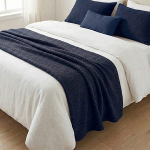 Gewebter Bettläufer, Benutzerdefinierte Größe Bettschal, Schlafzimmer Styling, moderner Bettwäsche Akzent, mehrere Farboptionen, Geschenk für sie, Wohnkultur