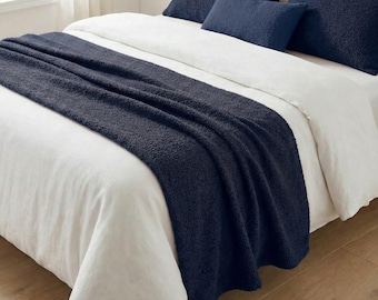 Caminho de cama trançado, tamanho personalizado, decoração de quarto, acessório moderno para cama, várias opções de cores, presente para ela, decoração para casa