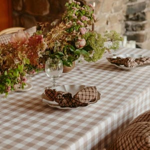 Cotton Tablecloth, Gingham Tablecloth, Custom Tablecloth, Oval Tablecloth, Handmade Gift, Farmhouse Tablecloth, 9 Different Colors image 8