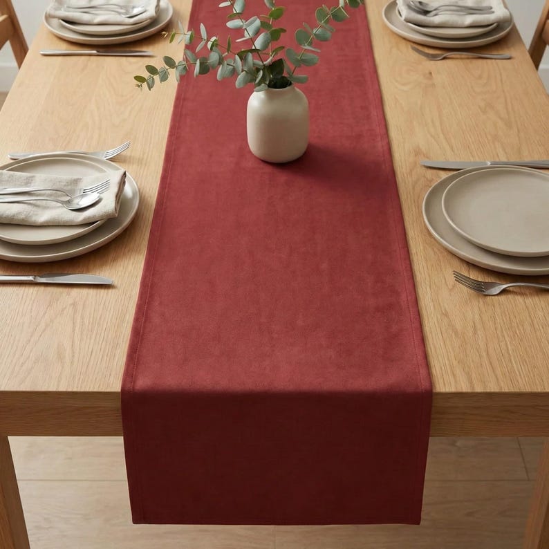 Custom Table Runner, Velvet Table Runner, Modern Table Runner, Wedding Table Runner, Home Decor, Long Table Runners, 40 Different Colors image 4