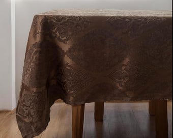 Chenille-sammetsduk, bordsduk i anpassad storlek, stor bordsduk, rund bordsduk, elegant handgjord bordsduk, 10 olika färger