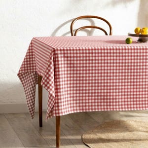 Mantel de algodón, mantel de cuadros vichy, mantel personalizado, mantel ovalado, mantel rústico, mantel rectangular, 9 colores diferentes