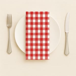 Cotton Gingham Napkins - 9 Colors, Durable Table Napkin Set for Dinner, Farmhouse Napkins, Perfect Napkins Gift for Mom and Home Dining