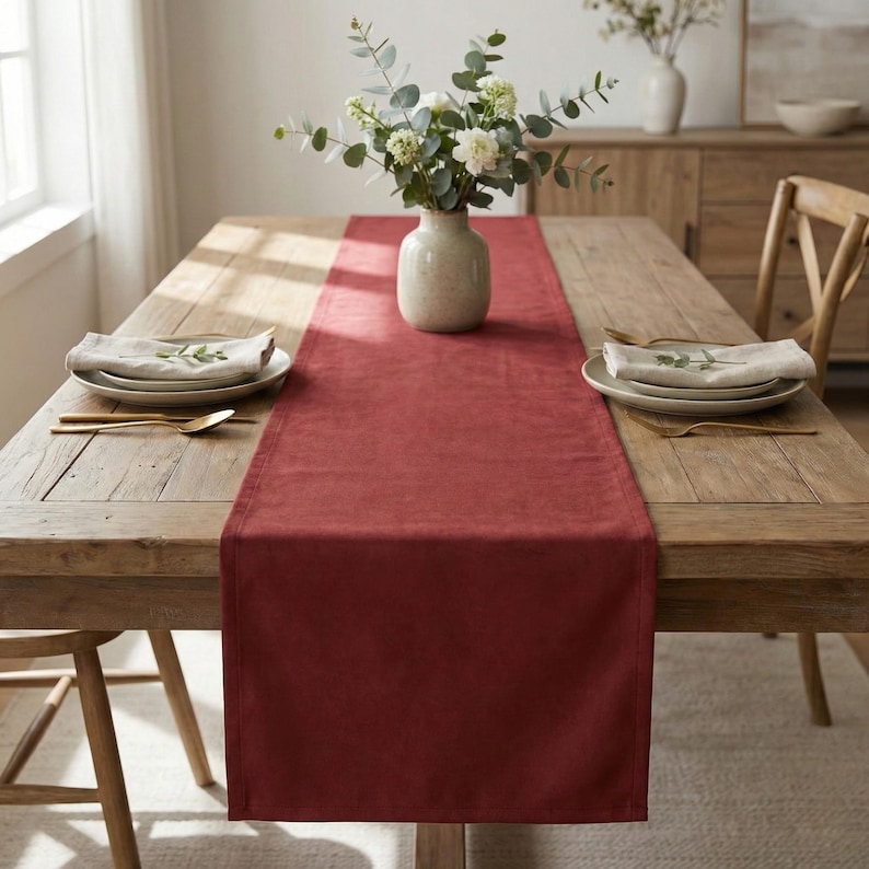 Custom Table Runner, Velvet Table Runner, Modern Table Runner, Wedding Table Runner, Home Decor, Long Table Runners, 40 Different Colors image 3
