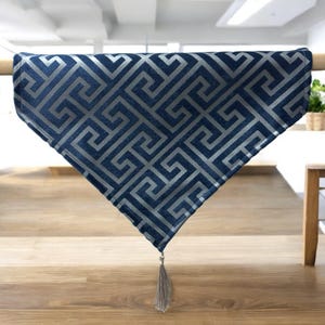 Runner da tavolo personalizzato, motivo a chiave greca, runner da tavolo in velluto, runner da tavolo, runner da tavolo moderno, tappeto da runner, 23 colori diversi