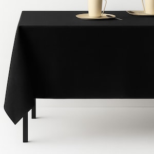 Custom Size Solid Premium Tablecloth | Handmade Durable Table Cover for Wedding, Dining, Party, Everyday Use, Washable Cover, Many Colors
