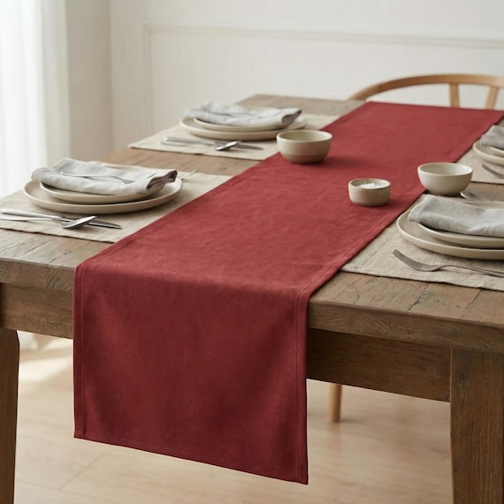 Custom Table Runner, Velvet Table Runner, Modern Table Runner, Wedding Table Runner, Home Decor, Long Table Runners, 40 Different Colors