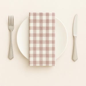 Cotton Gingham Napkins - 9 Colors, Durable Table Napkin Set for Dinner, Farmhouse Napkins, Housewarming Gift