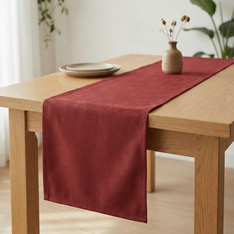 Custom Table Runner, Velvet Table Runner, Modern Table Runner, Wedding Table Runner, Home Decor, Long Table Runners, 40 Different Colors image 5